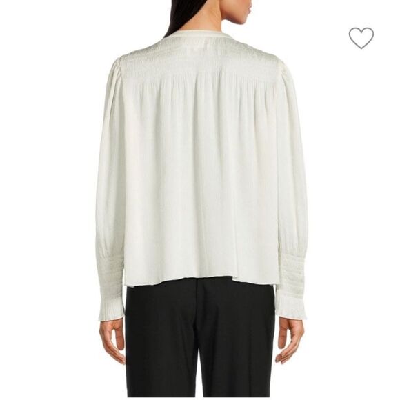 NWT ba&sh White Krizy Pleated Blouse Size 1/Small - Picture 3 of 9